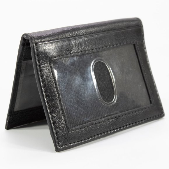 Real Genuine Leather Men's Bifold Credit Card Case, ID Holder - Picture 5 of 8